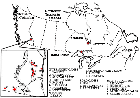canada concentration camp map